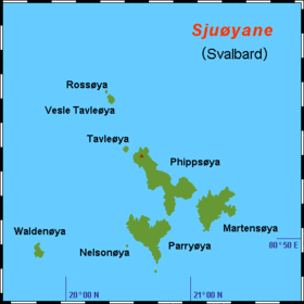 Mapa de las islas Sjuøyane