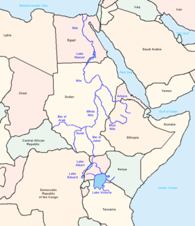 Localización del Atbara en la cuenca del Nilo