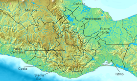 Localización del golfo de Tehuantepec (parte inferior, al sur de la costa de Juchitán de Zaragoza)