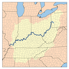 Mapa de la cuenca del río Ohio