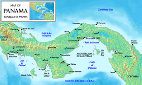 Localización en el golfo de Panamá
