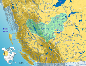 Localización del río en un mapa de la cuenca del río de la Paz