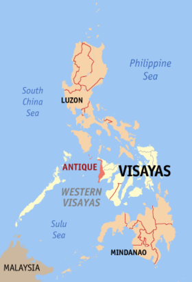 Situación de la provincia de Antique en el mapa provincial de Filipinas