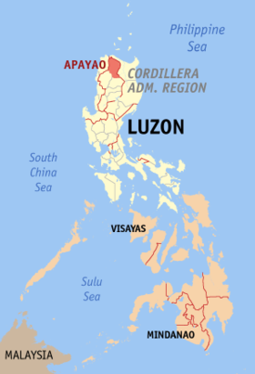Situación de la provincia de Apayao en el mapa provincial de Filipinas