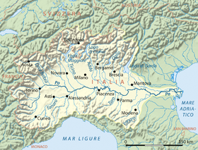 Localización del Adda en la cuenca del Po