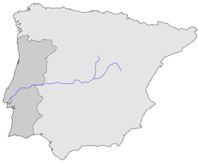 El Tajo en la península Ibérica.