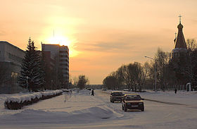 Calle Kurchatova de Seversk.