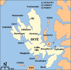 Localización de las islas al sur de Skye