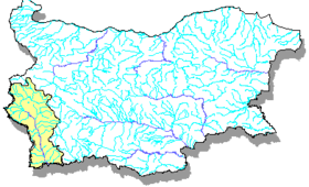 Localización del río Jantra (mapa de ríos de Bulgaria)