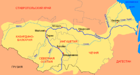 Cuenca y afluentes del terez (rótulos en ruso)