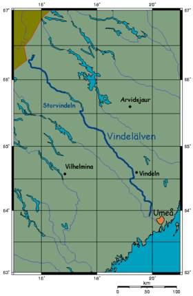 Mapa del río Vindel