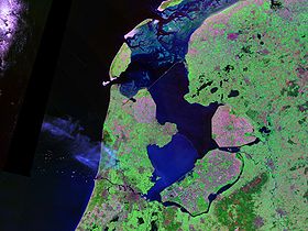 Foto Landsat mostrando la zona del antiguo Zuider Zee