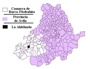 Localización del municipio en la provincia de Ávila