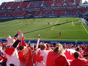 Aficionados canadienses durante el torneo.