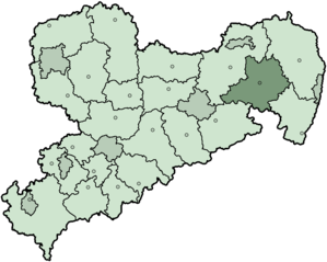 Lage des Landkreises Bautzen in Sachsen