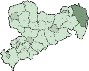 Localización de Niederschlesischen Oberlausitzkreises en Sajonia