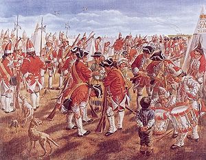 Camp of the British 43rd Regiment during the siege of Fort Beausejour, June 1755.jpg