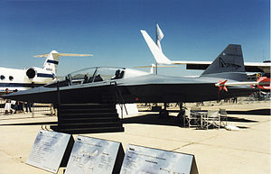 EADS Mako jet trainer mockup at Paris Air Show June 1999.jpg
