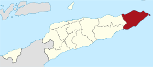 Localización del distrito de Lautem en Timor Oriental