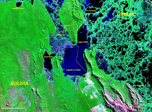 La Gaiba división Bolivia Brasil mapa satelital.png