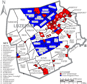 Map of Luzerne County Pennsylvania With Municipal and Township Labels.png