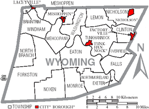 Map of Wyoming County Pennsylvania With Municipal and Township Labels.png