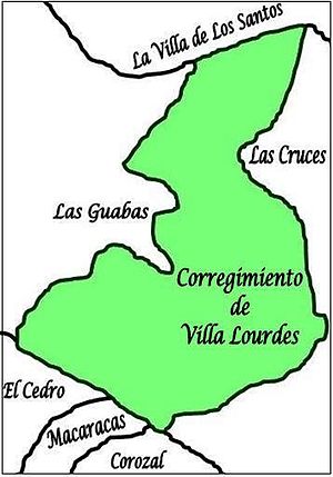 A Mapa del corregimiento de Villa Lourdes.