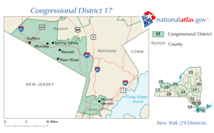 Ubicación de 17.º distrito congresional de Nueva York