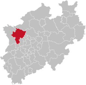 Lage des Kreises Wesel in Nordrhein-Westfalen