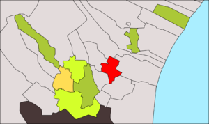 Localización de Casas de Bárcena respecto a los Poblados del Norte