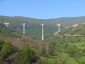 Viaducto de Montabliz durante su construcción.