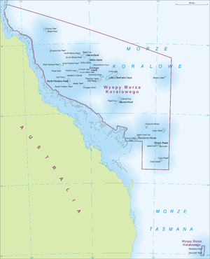 Mapa del territorio de las Islas del Mar del Coral
