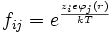 f_{ij}= e^{\frac{z_{i}e\varphi_{j}(r)}{kT}}