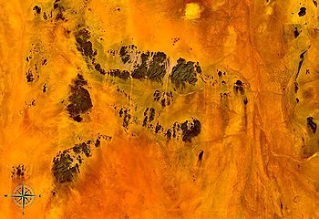 Fragmento del Desierto de Nubia visto desde el espacio.