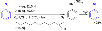 Reducción de una azida por hidruro de trietilsililo