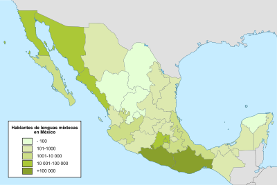 Hablantes de Mixteco en México.svg