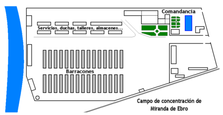 Plano del campo de concentración de Miranda de Ebro