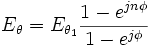 {E_\theta=E_{\theta_1}{{1- e^{jn\phi}} \over {1- e^{j\phi}}} }