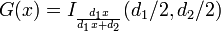  G(x) = I_{\frac{d_1 x}{d_1 x + d_2}}(d_1/2, d_2/2) 