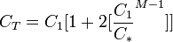  C_{T}=C_{1}[1+2[\frac{C_{1}}{C_{*}}^{M-1}]]