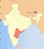 Ubicación de Andhra Pradesh en la India.