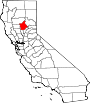 Mapa de California con la ubicación del condado de Butte