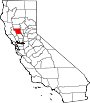 Mapa de California con la ubicación del condado de Colusa