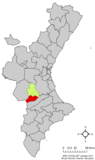 Localización de Enguera respecto a la Comunidad Valenciana