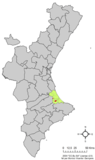 Localización de Ador respecto a la Comunidad Valenciana
