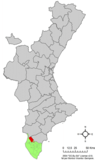 Localización de Albatera respecto a la Comunidad Valenciana