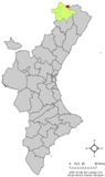 Localización de Herbés respecto al País Valenciano