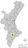 Localización de Ibi respecto a la Comunidad Valenciana