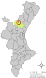 Localización de Benafer respecto a la Comunidad Valenciana