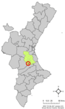 Localización de Cárcer respecto a la Comunidad Valenciana